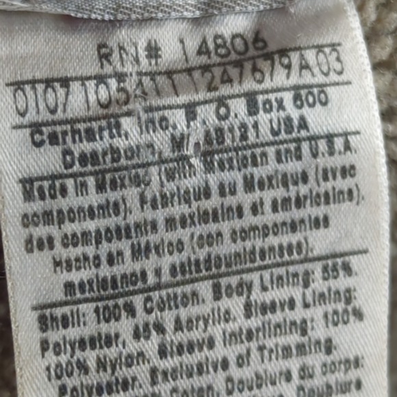 Vintage Y2K Carhartt Jacket XL Brown C61 Sandstone Sherpa Lined Coat Sunfade - Picture 9 of 16